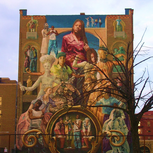  “Common Threads” mural by artist Meg Saligman, located at Broad and Spring Garden streets, photo by Jason Murphy Photography 