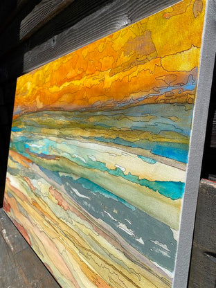 Seascape of Shadow and Light by Alicia Dunn |  Side View of Artwork 