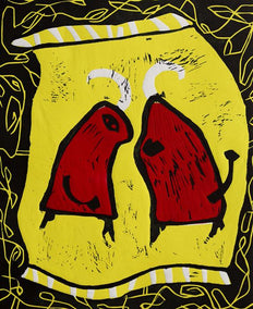 printmaking by Andrea Krnetic Grbic titled Prehistoric Love