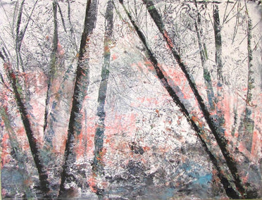 oil painting by Valerie Berkely titled Bare Trees #5