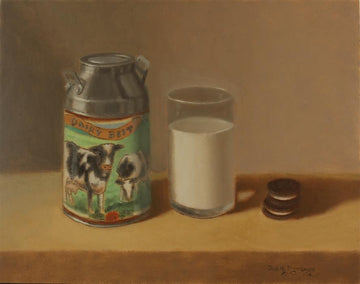 oil painting by Jose H. Alvarenga titled Got Milk? II