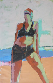 acrylic painting by Gail Ragains titled Beach Woman