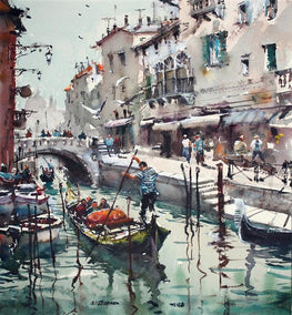 watercolor painting by Maximilian Damico titled Fluid Venice