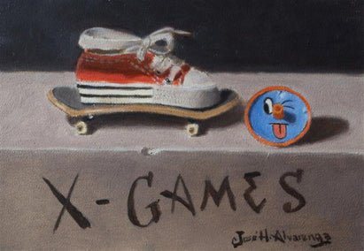 oil painting by Jose H. Alvarenga titled X Games