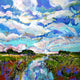 Original art for sale at UGallery.com | Cloud Puffs 1 by Kip Decker | $3,200 | acrylic painting | 36' h x 36' w | thumbnail 4