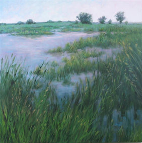 oil painting by Suzanne Massion titled Lake in the Prairie