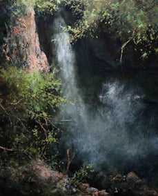 oil painting by Kent Sullivan titled Hidden Falls