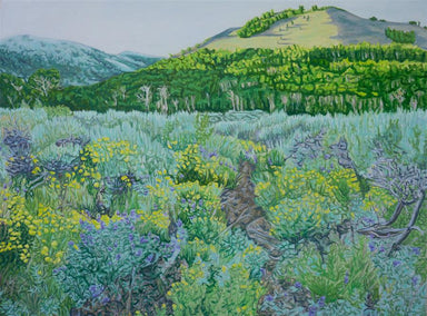 oil painting by Crystal DiPietro titled Morning Comes to the Meadow