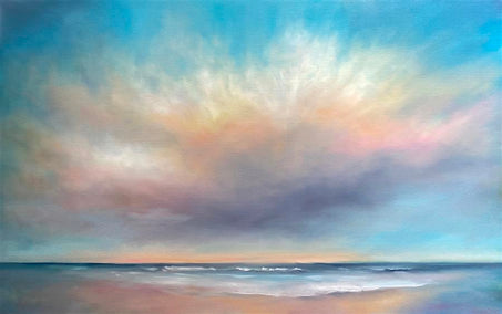 oil painting by Nancy Hughes Miller titled Beach Cloudscape VIII