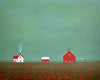 Original art for sale at UGallery.com | Overcast Sky over the Poppy Farm by Sharon France | $1,400 | acrylic painting | 16' h x 20' w | thumbnail 1