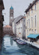 Original art for sale at UGallery.com | The Canalside Story by Swarup Dandapat | $750 | watercolor painting | 22' h x 15' w | thumbnail 1