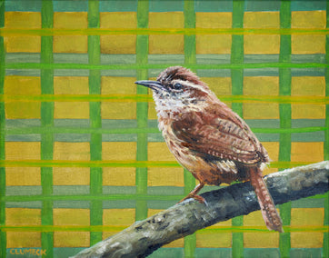 oil painting by Alana Clumeck titled Carolina Wren