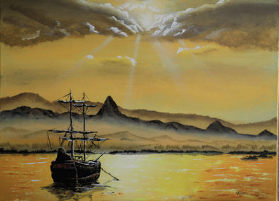 acrylic painting by Art Clark titled Golden Hour