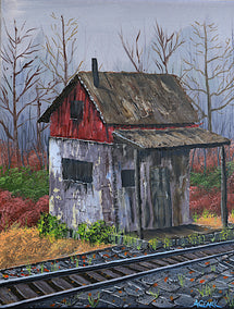 acrylic painting by Art Clark titled The Train Station