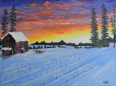 acrylic painting by Art Clark titled Winter Harvest