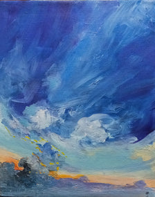 acrylic painting by Benjamin Thomas titled Blue Wind