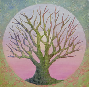 mixed media artwork by Brit J Oie titled Tree of Life - Spring