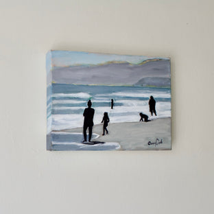 Beach Time in Santa Monica by Carey Parks |  Side View of Artwork 