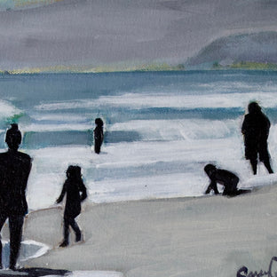 Beach Time in Santa Monica by Carey Parks |   Closeup View of Artwork 