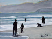 Original art for sale at UGallery.com | Beach Time in Santa Monica by Carey Parks | $575 | acrylic painting | 9' h x 12' w | thumbnail 1