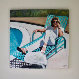 Relaxing at the Pool by Carey Parks |  Context View of Artwork 