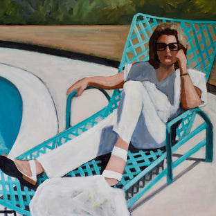 Relaxing at the Pool by Carey Parks |   Closeup View of Artwork 