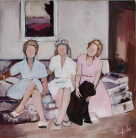 acrylic painting by Carey Parks titled Sisters in LA