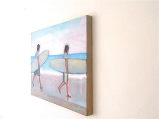 Surfers by Carey Parks |  Side View of Artwork 