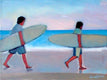 Original art for sale at UGallery.com | Surfers by Carey Parks | $500 | oil painting | 12' h x 16' w | thumbnail 1