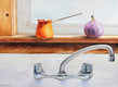 Original art for sale at UGallery.com | Kitchen Sink Gallery by Dwight Smith | $425 | watercolor painting | 9' h x 12' w | thumbnail 1