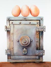 watercolor painting by Dwight Smith titled The Safe Eggs