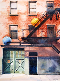 watercolor painting by Dwight Smith titled Tilt