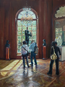 oil painting by Faye Vander Veer titled Sunday with Rodin