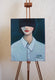 Original art for sale at UGallery.com | First Button by Galya Popova | $1,575 | oil painting | 19.6' h x 15.7' w | thumbnail 3