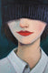 Original art for sale at UGallery.com | First Button by Galya Popova | $1,575 | oil painting | 19.6' h x 15.7' w | thumbnail 4