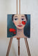 Original art for sale at UGallery.com | Kiss by Galya Popova | $850 | oil painting | 11.8' h x 11.8' w | thumbnail 3