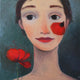 Original art for sale at UGallery.com | Kiss by Galya Popova | $975 | oil painting | 11.8' h x 11.8' w | thumbnail 1