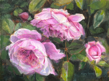 oil painting by Hilary Gomes titled Pink Blooms