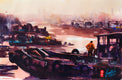 Original art for sale at UGallery.com | Preparations by James Nyika | $700 | watercolor painting | 15' h x 22' w | thumbnail 1