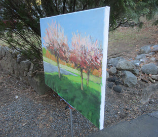 Blooming Trees by Janet Dyer |  Side View of Artwork 