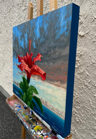 Hibiscus Sunset by Jay Jensen |  Side View of Artwork 