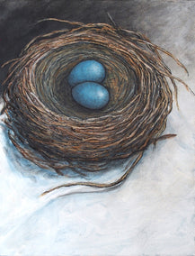 mixed media artwork by Jennifer Ross titled Stay in the Nest