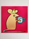 Original art for sale at UGallery.com | Mouse with Hot Chocolate by Jessica JH Roller | $1,500 | acrylic painting | 36' h x 36' w | thumbnail 3