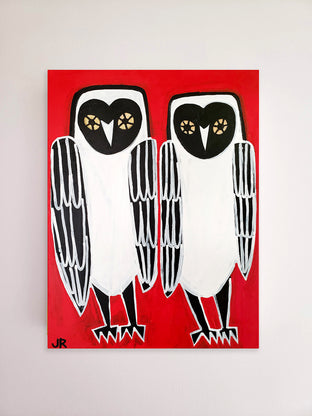 Two Barn Owls by Jessica JH Roller |  Context View of Artwork 