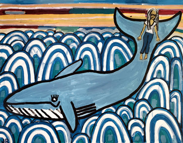 acrylic painting by Jessica JH Roller titled Whale Ride