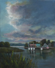 oil painting by Joanie Ford titled We'll Sail Tomorrow