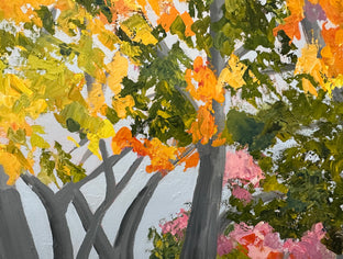 Beech Trees and Friend by JoAnn Golenia |   Closeup View of Artwork 