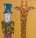 Original art for sale at UGallery.com | Orange Giraffe by John McCabe | $300 | acrylic painting | 12' h x 12' w | thumbnail 4