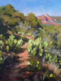 oil painting by Jonelle Summerfield titled Along the Airport Mesa Trail