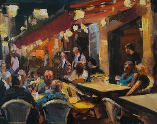 Leon Cafes at Night by Jonelle Summerfield |   Closeup View of Artwork 